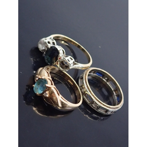 105 - Three rings approx. 11.1 grams (one stamped 14kt) finger sizes L half, and P (2)