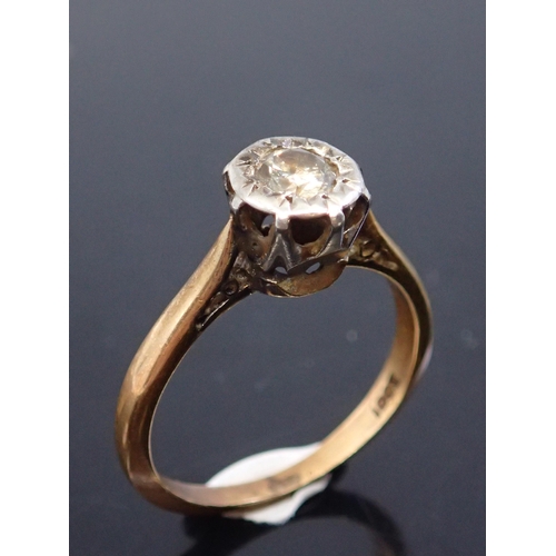 120 - A diamond solitaire ring set in 18ct gold approx. 2.5 grams finger size H