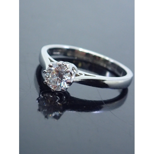 141 - A diamond solitaire ring estimated weight of diamond 0.51cts set in platinum