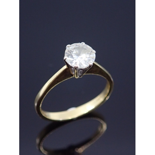 22 - A diamond solitaire ring set in 18ct gold finger size K estimated weight 0.80cts