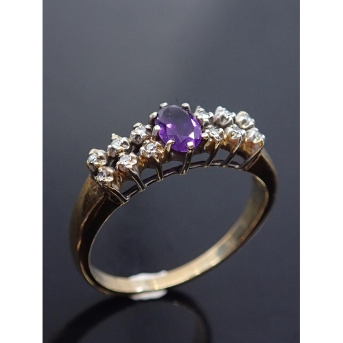 37 - A diamond and gem set ring approx. 3.8 grams finger size T