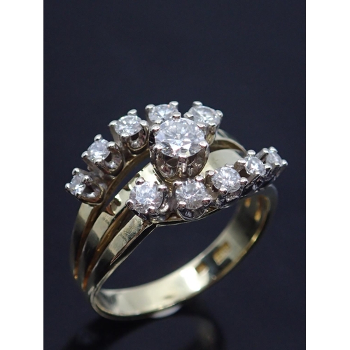 72 - A 14ct gold diamond cluster ring, total estimated weight of diamonds 0.90cts approx. 5.6 grams finge... 