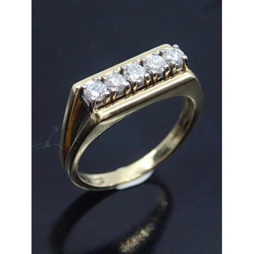 79 - A diamond five stone ring set in 18ct gold total estimated weight of diamonds 0.45cts, approx. 5.6 g... 