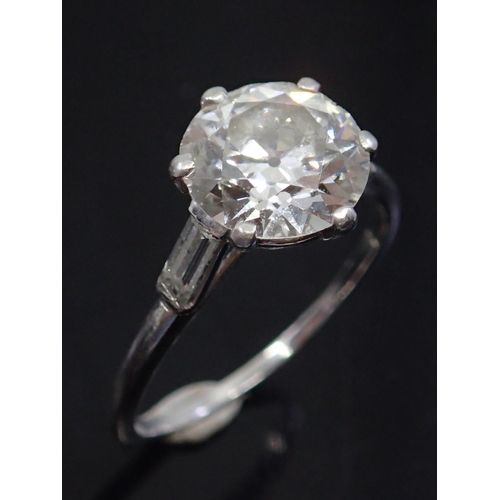 89 - A fine diamond solitaire ring estimated weight of diamond 2.36ct finger size M half