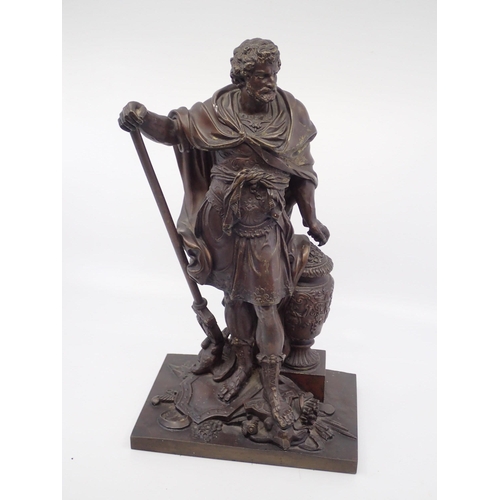 242 - A statue of a roman solider approx. 35 cm high, over 5kg in weight