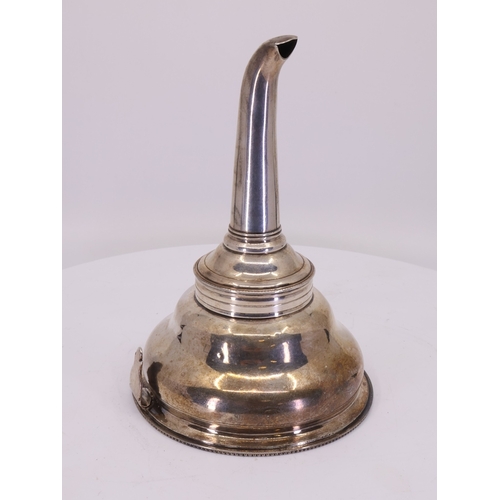 94 - A SILVER WINE FUNNEL fitted with detachable strainer, London 1809 by William Stroud approx. 72 grams... 