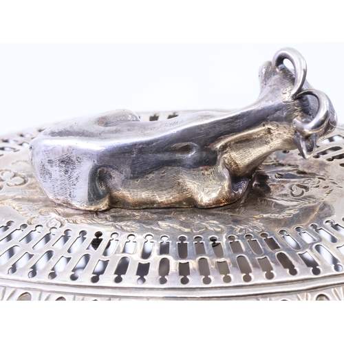 176 - AN IRISH GEORGE III SILVER BUTTER DISH, no date letter, By Joseph Jackson, of oval form with raised ... 