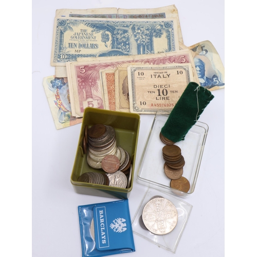 490 - A collection of coins and bank notes