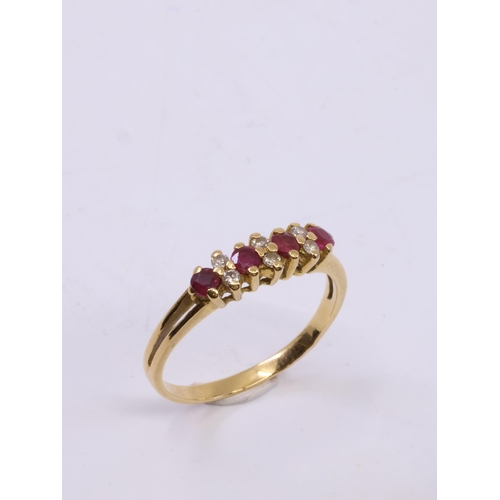 80 - A french/swiss gold diamond and gem set ring approx. 2.5 grams