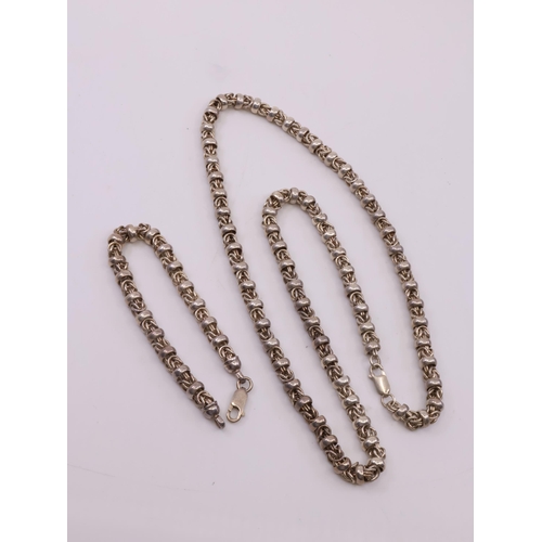 81 - A silver chain and bracelet approx. 106 grams