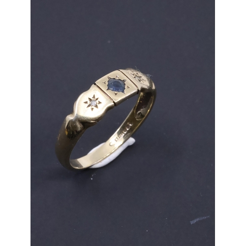 114 - A 9ct gold gem set ring approx. 2.1 grams finger size N