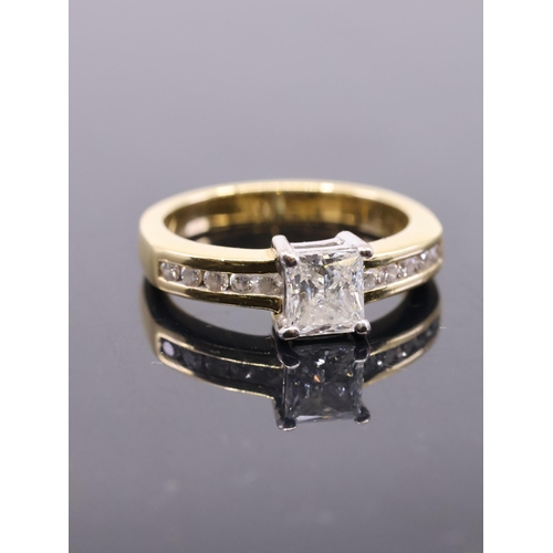 115 - A princess cut diamond solitaire ring with a EGL certificate which states its 1.02cts G colour & Si2... 