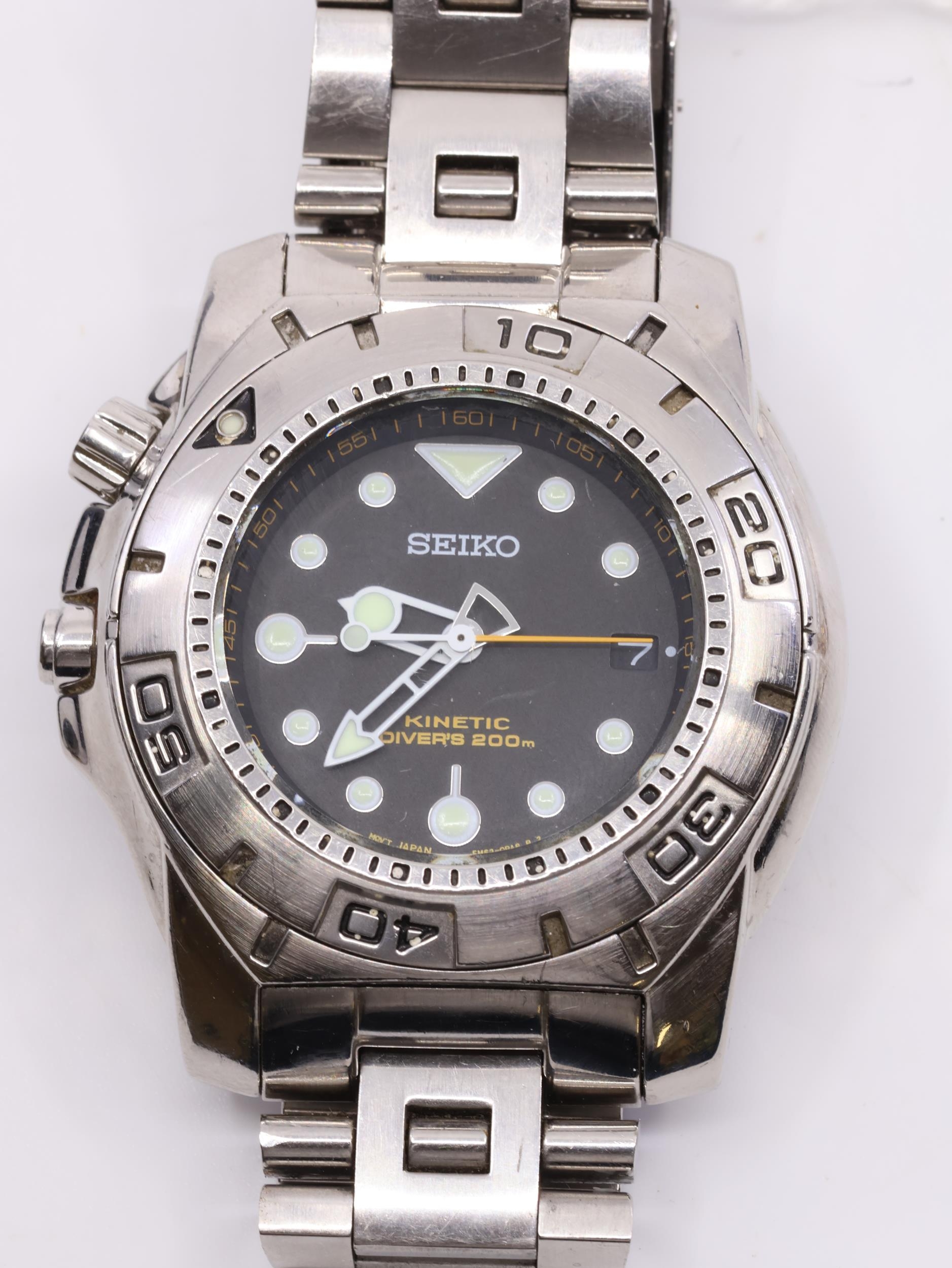 A gents seiko big boss kinetic wrist watch