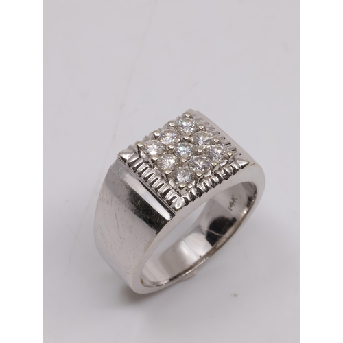 40 - A gents diamond ring, set in 14ct white gold