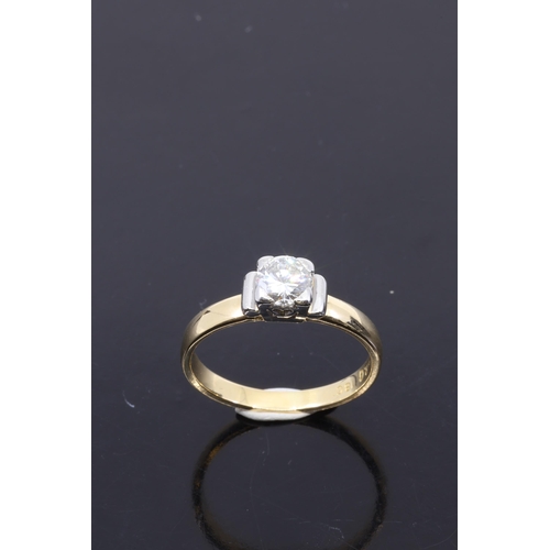 8 - A diamond solitaire ring set in 18ct gold, with a copy of a valuation which states the diamond weigh... 