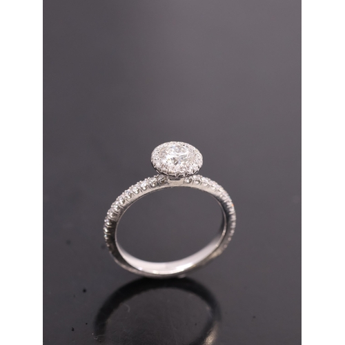 128 - A De Beers Aura Diamond Engagement Ring with a valuation from them which states:Centre Diamond Deta... 