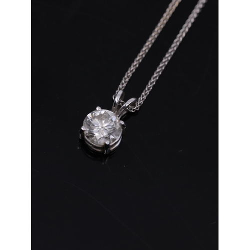 156 - A diamond solitaire pendant on an 18ct gold chain, estimated weight of diamond 1ct