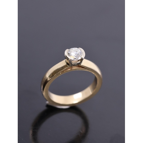 168 - A diamond solitaire ring set in 14ct gold, finger size N