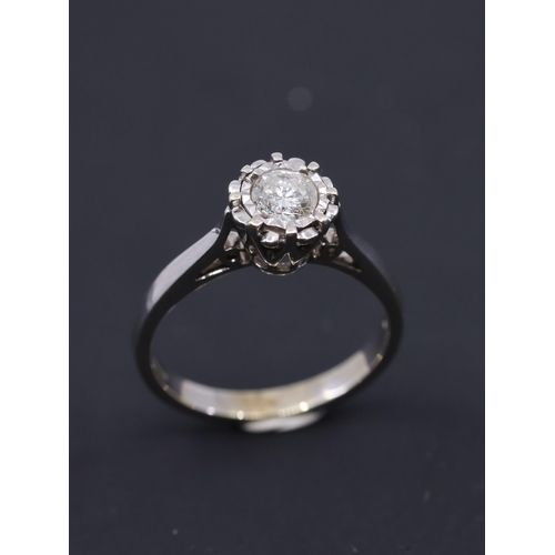 28 - A diamond solitaire ring estimated as 0.39cts finger size O