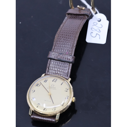 285 - A gents 14ct gold omega automatic watch