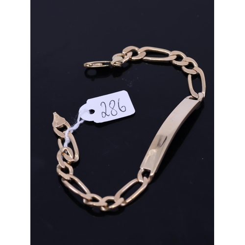 286 - A gents gold identity bracelet