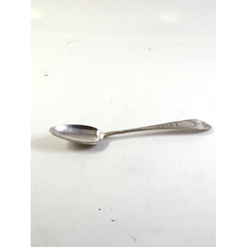 376 - A Geo III silver bright cut Teaspoon c.1785 by John Shields approx. 13 grams