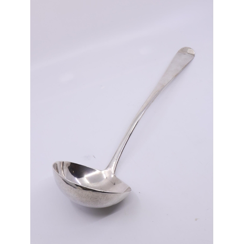 382 - An extremely rare Irish Provincial crested silver soup ladle from Limerick by George Moore Circa 175... 