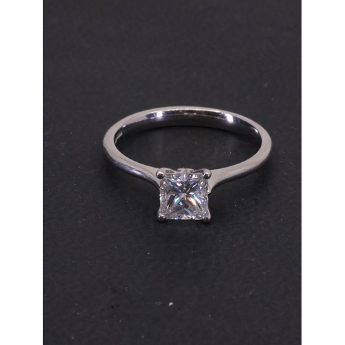 43 - A diamond solitaire ring set in platinum with a valuation from C Clarke which states the diamond is ... 