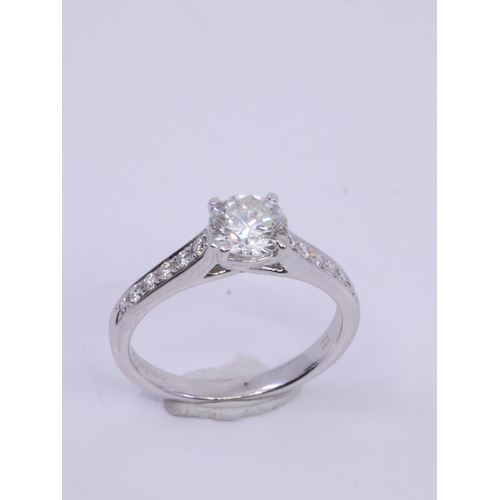 51 - A diamond solitaire ring  with HRD cert  0.84cts G colour and VS2 clarity finger size M