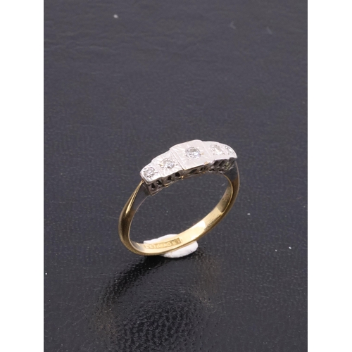 58 - A diamond five stone ring set in 18ct gold approx. 2.2 grams finger size H