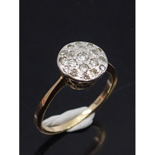 8 - A diamond cluster ring  finger size O