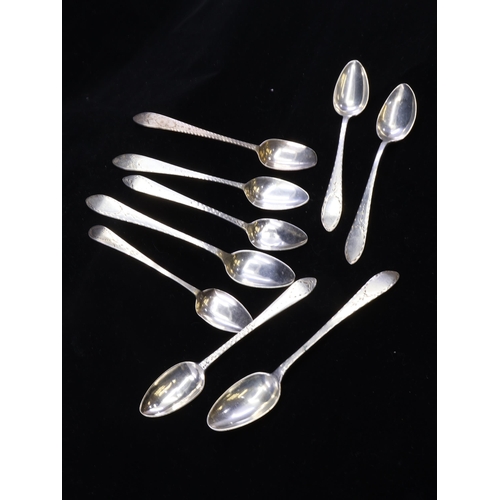 240 - A collection of antique Irish & English silver teaspoons, mixed dates and makers total weight 126 gr... 