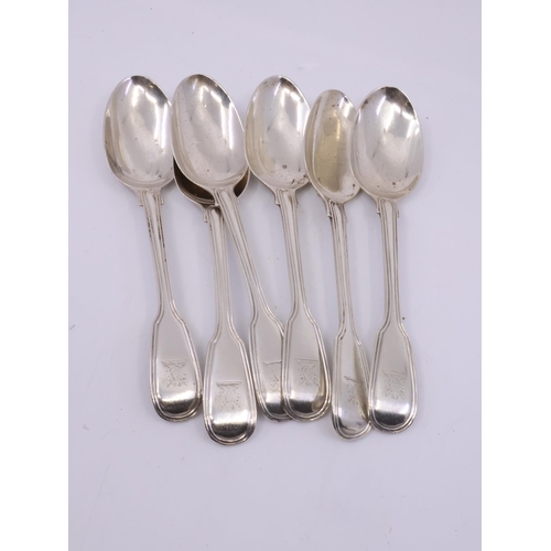 278 - Six silver teaspoons, London 1837 approx 165 grams