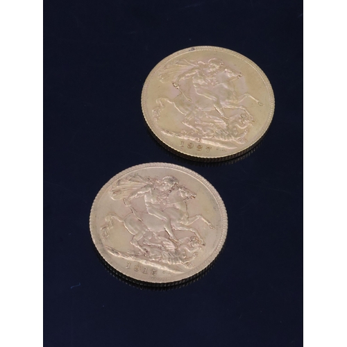 333 - Two gold sovereigns coins dated 1915 & 1927