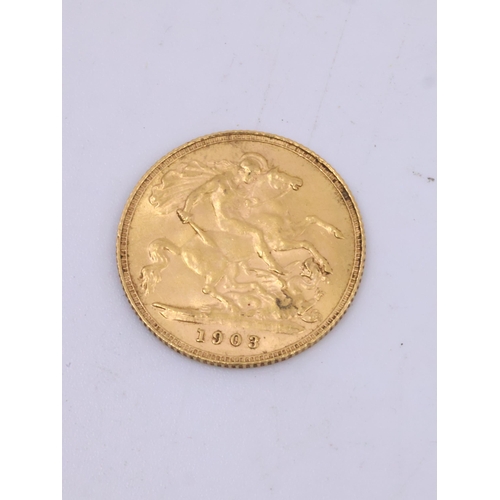 334 - A gold half sovereign coin dated 1903