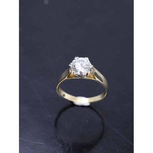 73 - A diamond solitaire ring set in 18ct gold, with a copy of a valuation from Silvana Jewellers of Cape... 