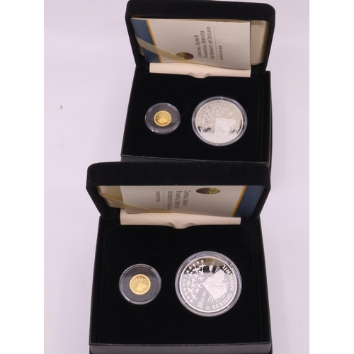 165 - Two gold â¬20 & Silver â¬10 coins in box Sceilig Mhichil