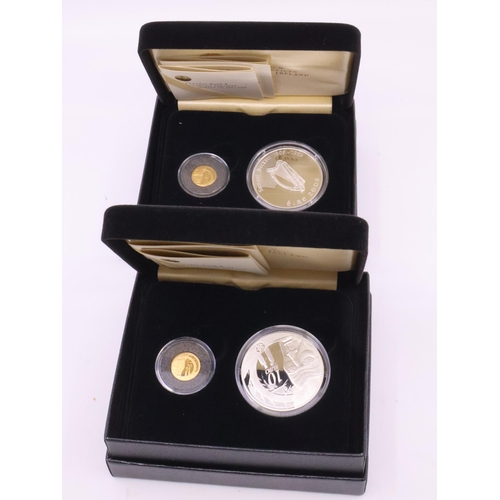 169 - Two gold â¬20 & Silver â¬10 coins in box Beckett