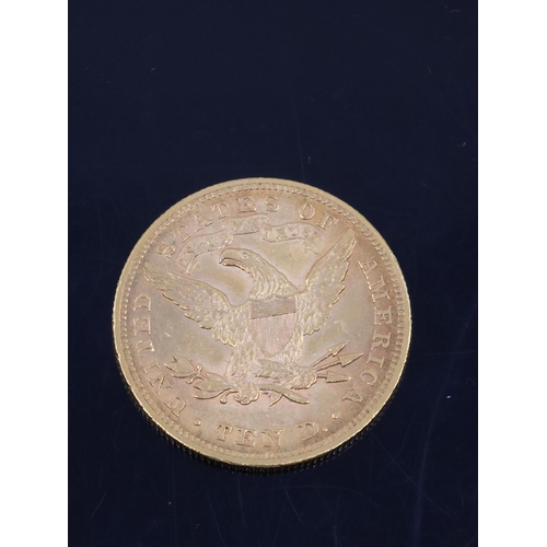 185 - A gold ten dollar coin approx. 16.7grams