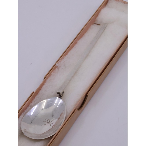 199 - A silver spoon in box Birmingham 1966 by A Edward Jones approx. 29.6 grams