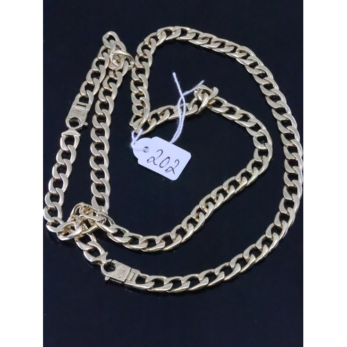 202 - A 14ct gold chain and 14ct gold bracelet  total weight approx. 79 grams