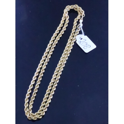 208 - An 18ct gold rope chain approx. 13.9 grams approx. 23 inches