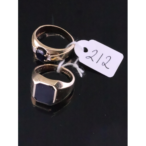 212 - Two gold rings approx. 10.9 grams