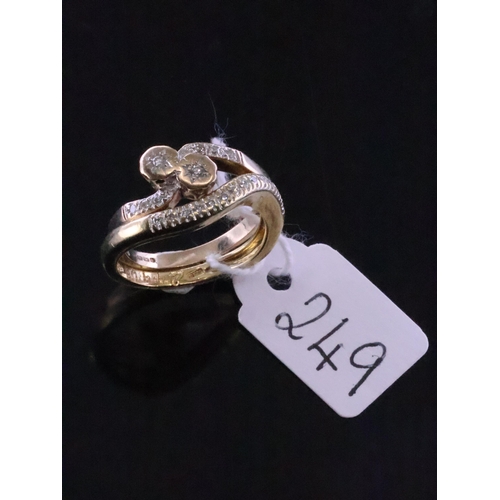 249 - A gold diamond ring and an 18ct gold diamond eternity ring, approx. 6.7 grams finger size N