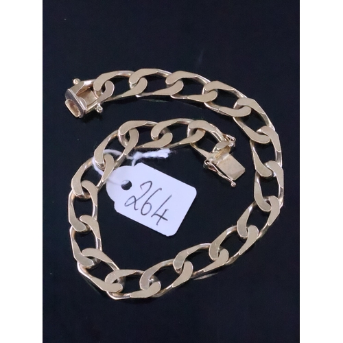 264 - A gents gold squarelink bracelet approx. 20.1 grams length just over 8 inches