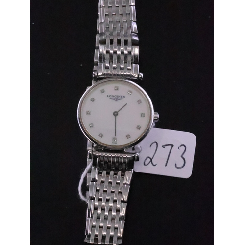 273 - A ladies Longines Le Grande classique watch with mother of pearl face