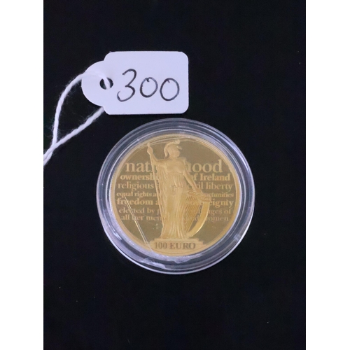 300 - A 100 euro gold coin - 100th Anniversary of proclamation approx. 15.5 grams