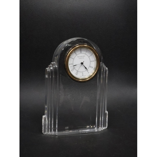 378 - A Waterford crystal clock approx. 7 inches tall