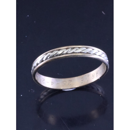 81 - A 9ct gold wedding ring approx. 3.7 grams finger size Z plus 4