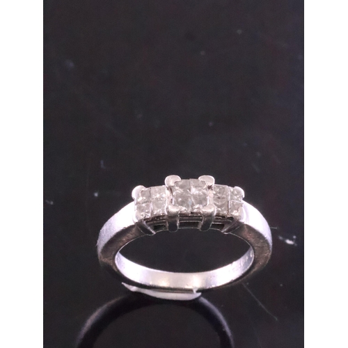 188 - A platinum diamond cluster ring finger size J